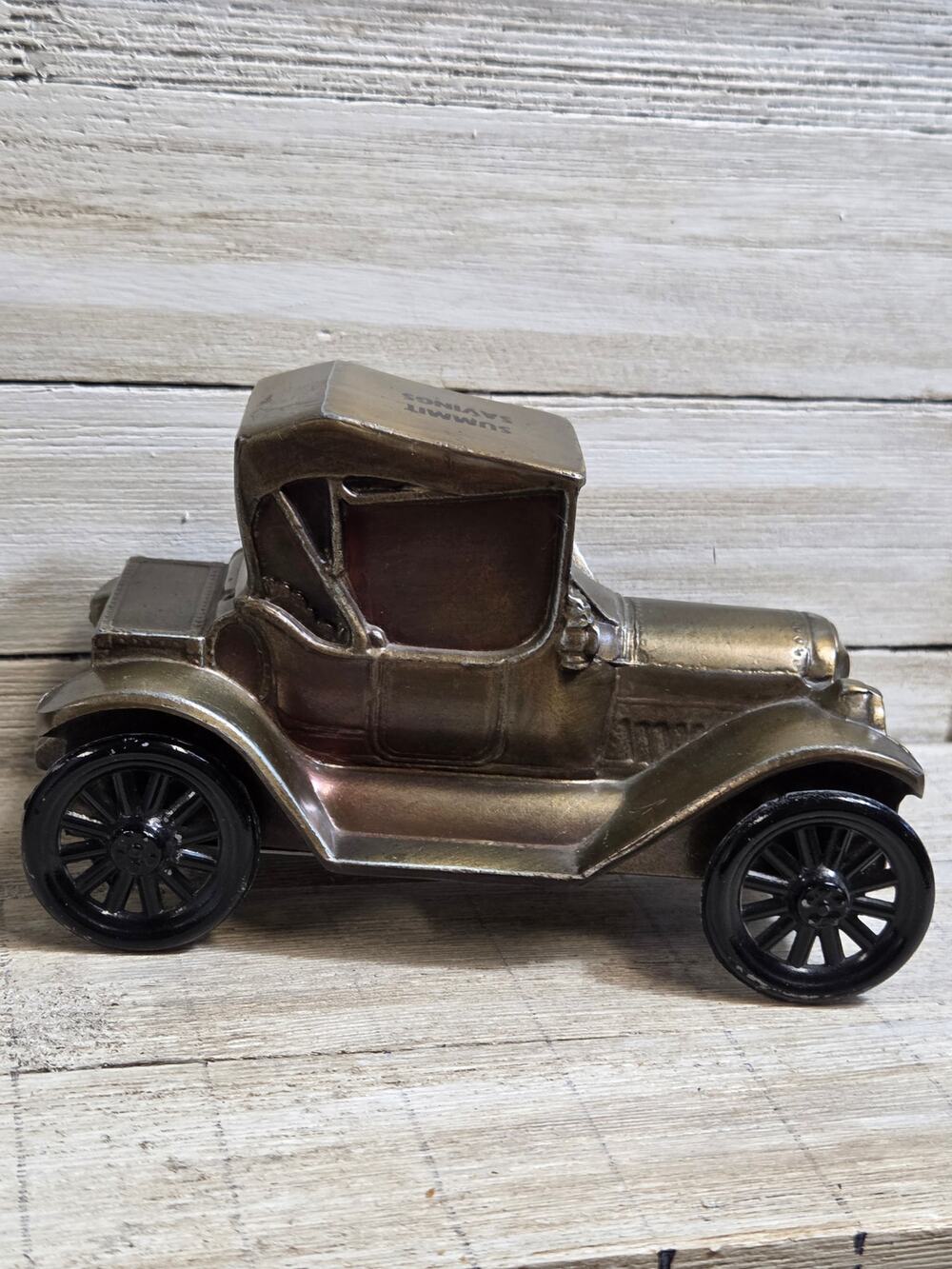 Vintage Summit Savings Model T Cast Metal Bank Advertising Car by Banthrico